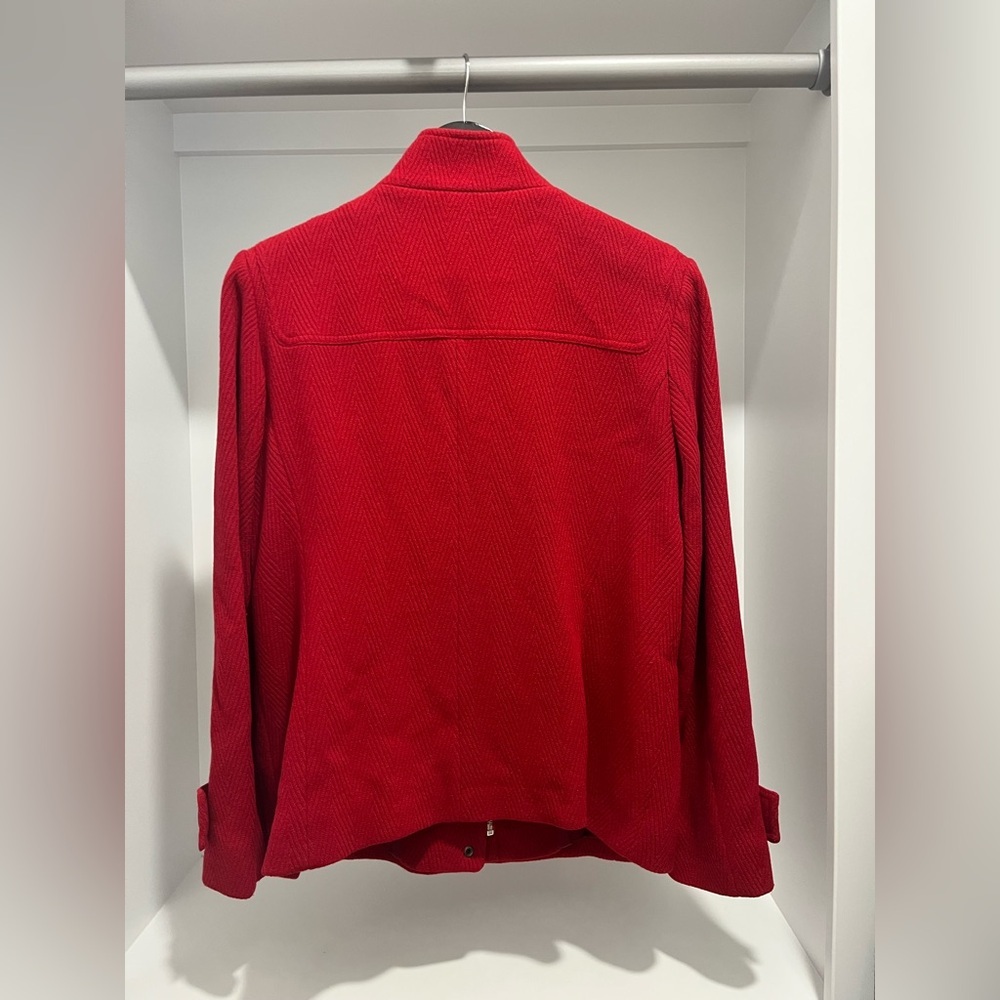 Talbots Mockneck Red Toggle Jacket Patch Pocket W… - image 5